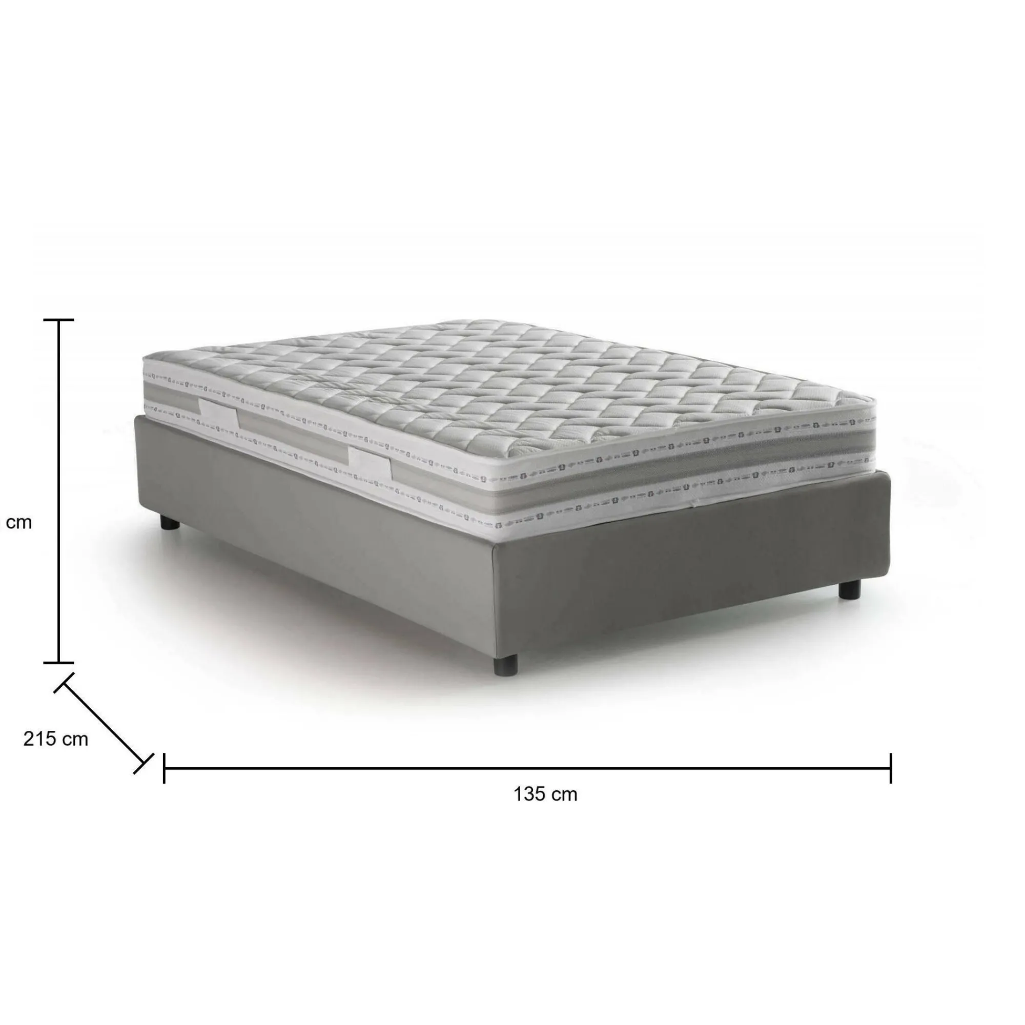 Letto piazza e mezza Abici, con materasso Cm 120x200 incluso,<Dmora Outlet