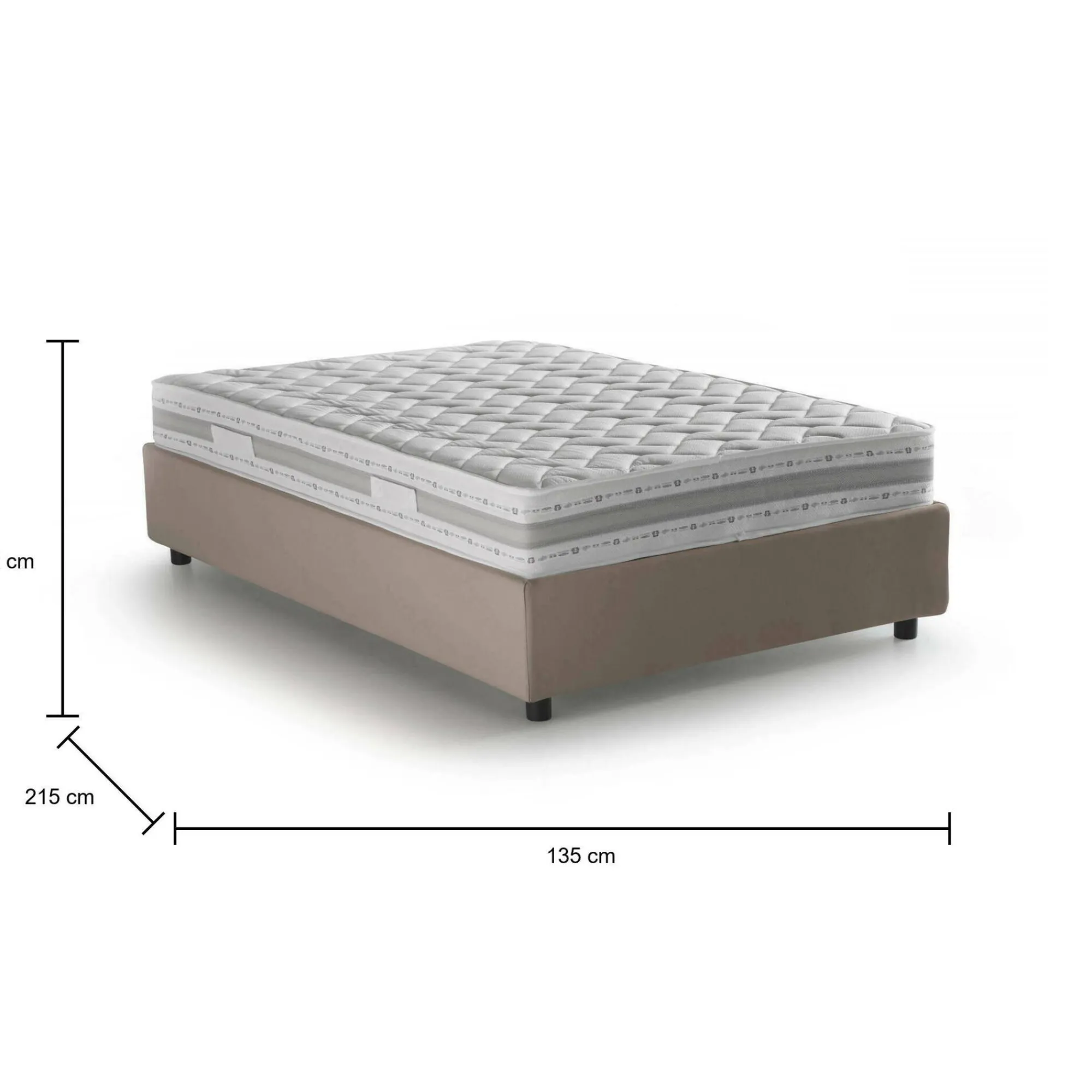 Letto piazza e mezza Abici, con materasso Cm 120x200 incluso,<Dmora Online