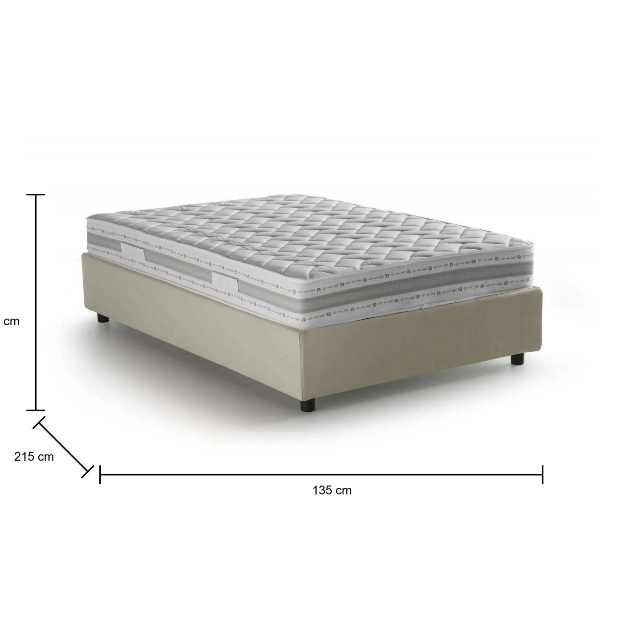 Letto piazza e mezza Abici, con materasso Cm 120x200 incluso,<Dmora New