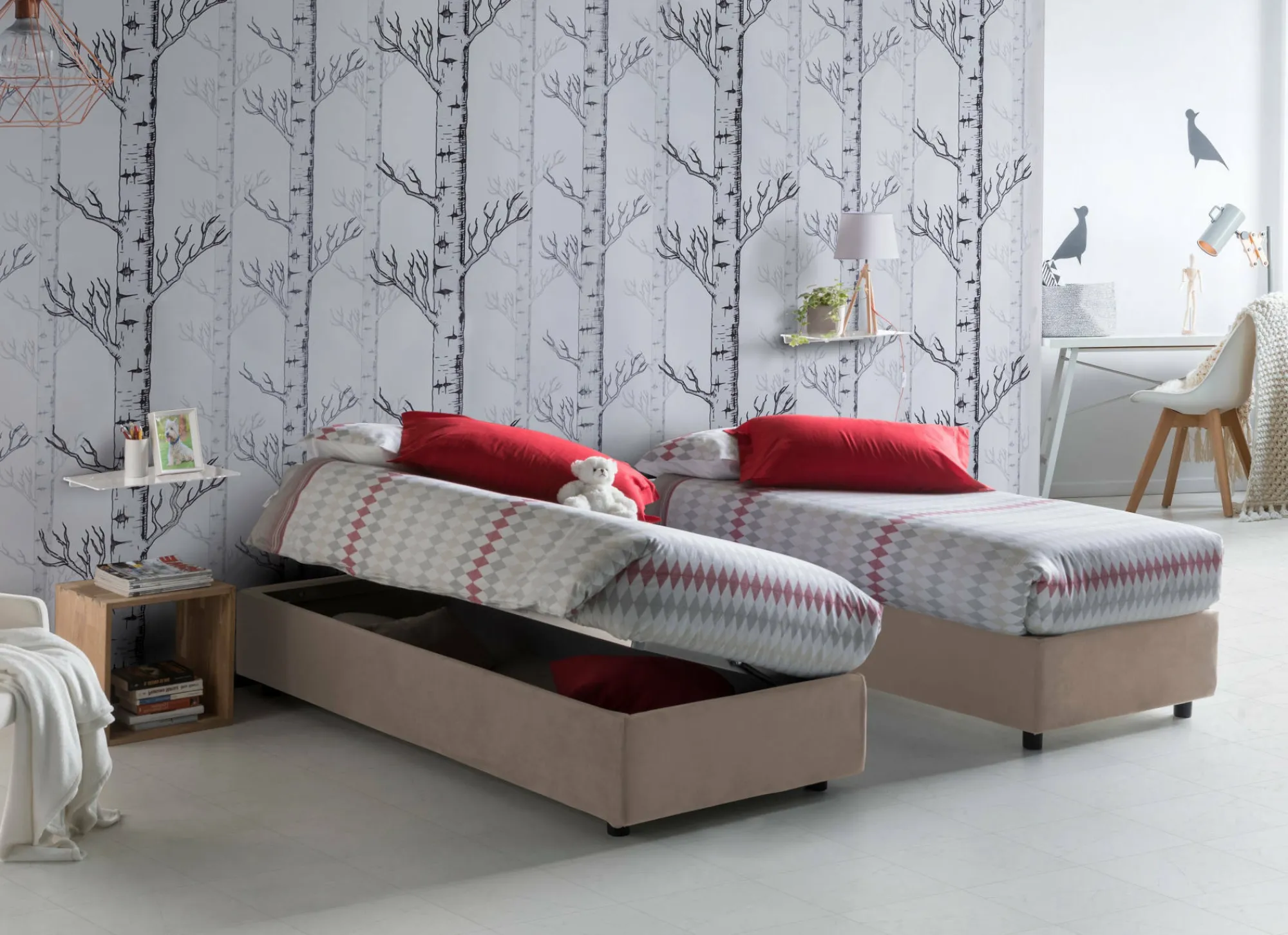 Letto piazza e mezza Aftis, con materasso Cm 120x190 incluso,<Dmora Shop