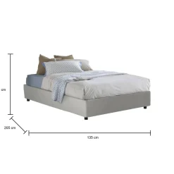 Letto piazza e mezza Alan, adatto per materasso Cm 120x190,<Dmora Store