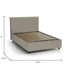 Letto piazza e mezza Alia, adatto per materasso Cm 120x190,<Dmora Flash Sale