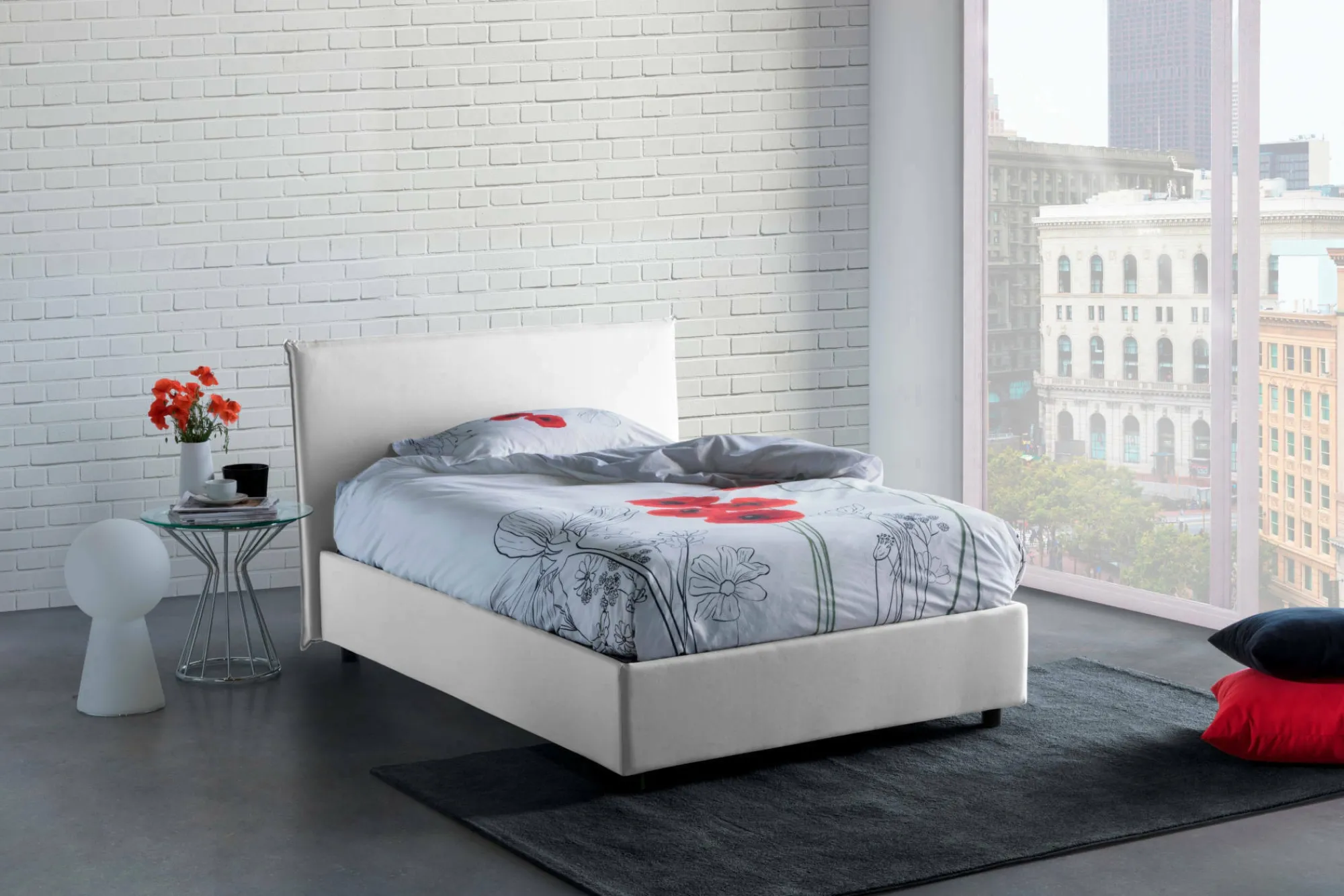 Letto piazza e mezza Alush, con materasso Cm 120x190 incluso,<Dmora New