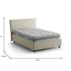 Letto piazza e mezza Alush, con materasso Cm 120x190 incluso,<Dmora Hot