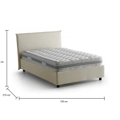 Letto piazza e mezza Alvino, con materasso Cm 120x200 incluso,<Dmora Store