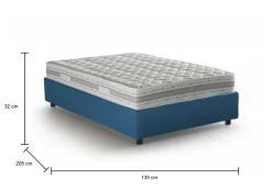 Letto piazza e mezza Alvise, con materasso Cm 120x190 incluso,<Dmora Store