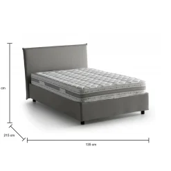 Letto piazza e mezza Alvino, con materasso Cm 120x200 incluso,<Dmora Cheap
