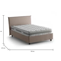Letto piazza e mezza Alvino, con materasso Cm 120x200 incluso,<Dmora Best