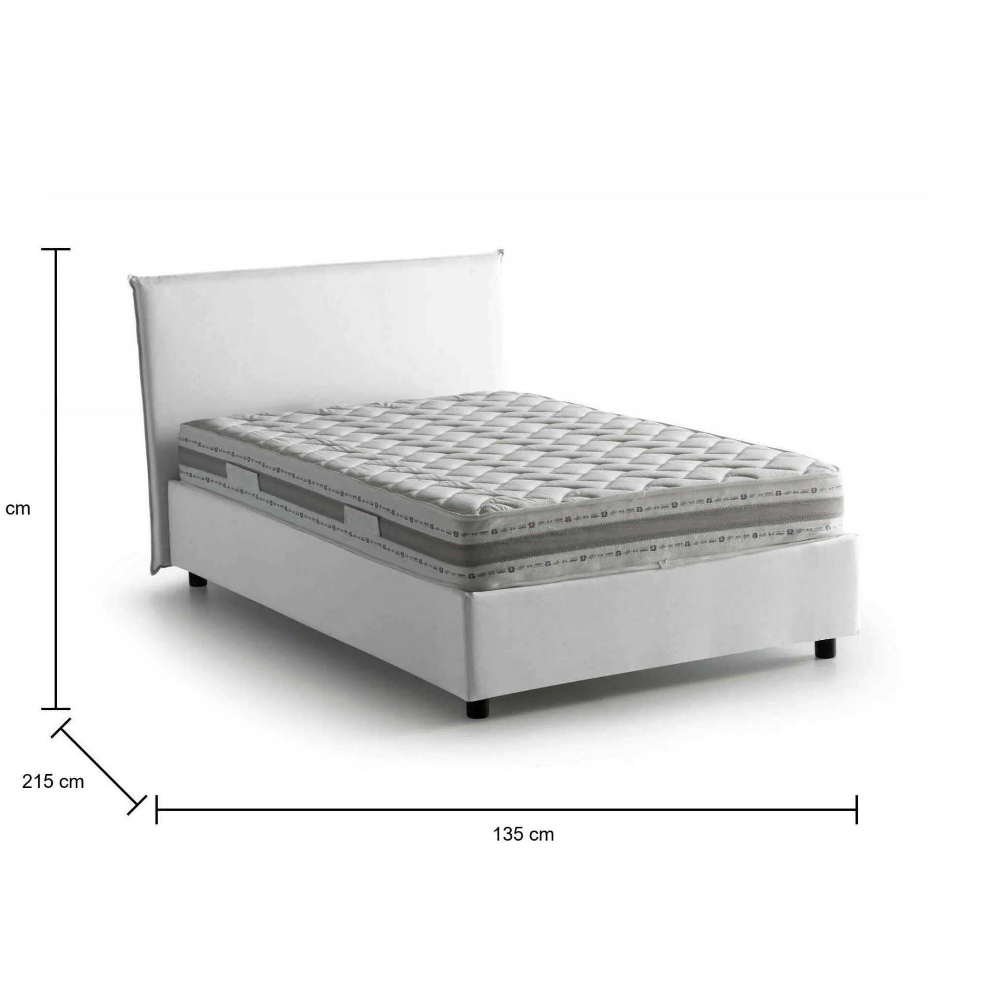 Letto piazza e mezza Alvino, con materasso Cm 120x200 incluso,<Dmora Discount