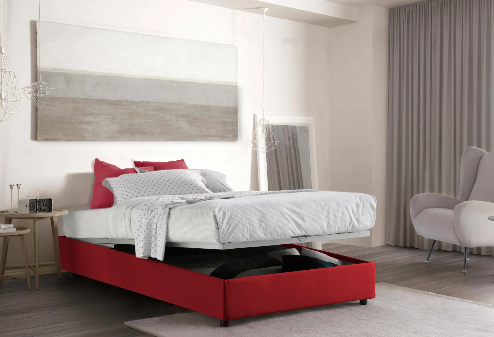 Letto piazza e mezza Alvise, con materasso Cm 120x190 incluso,<Dmora Sale