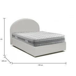 Letto piazza e mezza Ambher, con materasso Cm 120x190 incluso,<Dmora Store