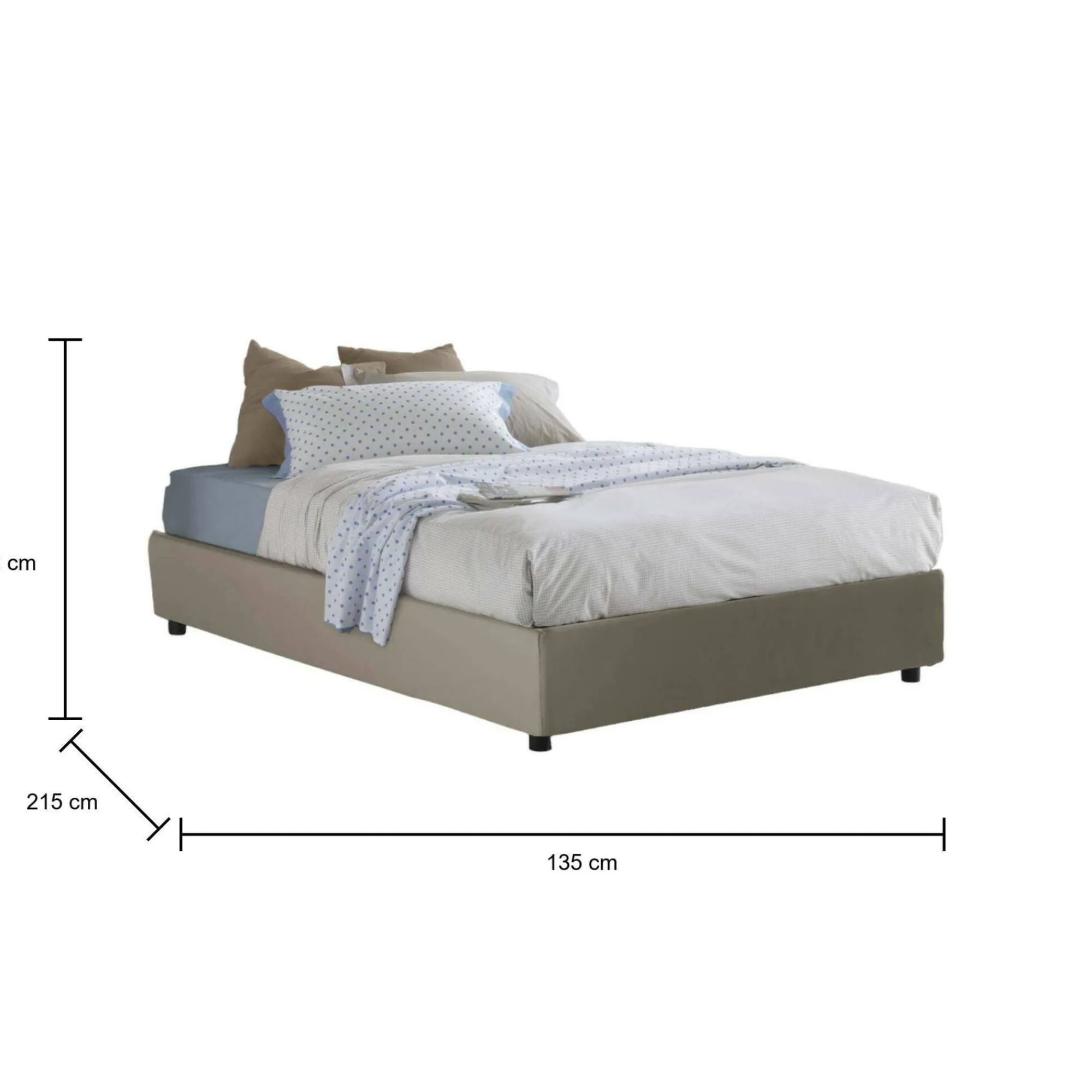 Letto piazza e mezza Americas, adatto per materasso Cm 120x200,<Dmora Hot