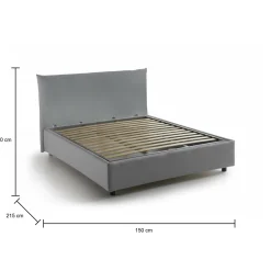 Letto piazza e mezza Amorino, adatto per materasso Cm 120x190,<Dmora Online
