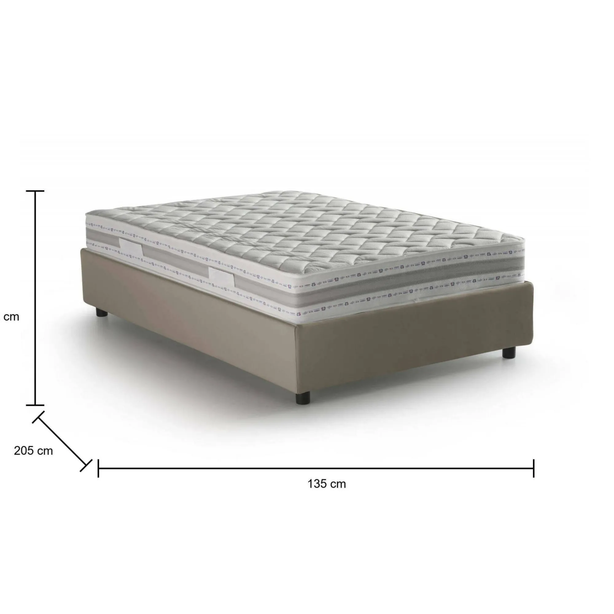 Letto piazza e mezza Anahi, con materasso Cm 120x190 incluso,<Dmora Hot