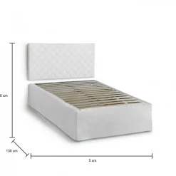 Letto piazza e mezza Anas, adatto a materasso da Cm 120x190,<Dmora Best