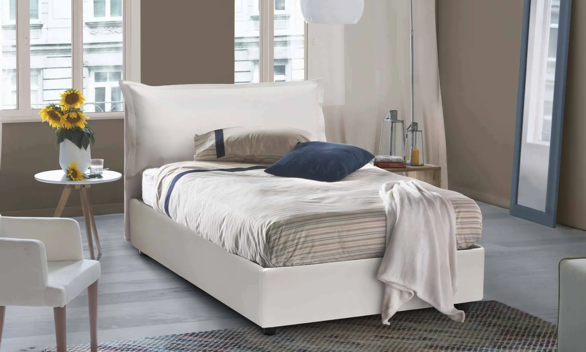 Letto piazza e mezza Andora, adatto per materasso Cm 120x200,<Dmora Fashion