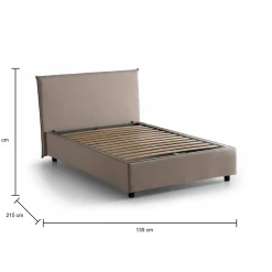 Letto piazza e mezza Anissa, adatto per materasso Cm 120x200,<Dmora Hot