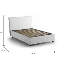 Letto piazza e mezza Anissa, adatto per materasso Cm 120x200,<Dmora Outlet