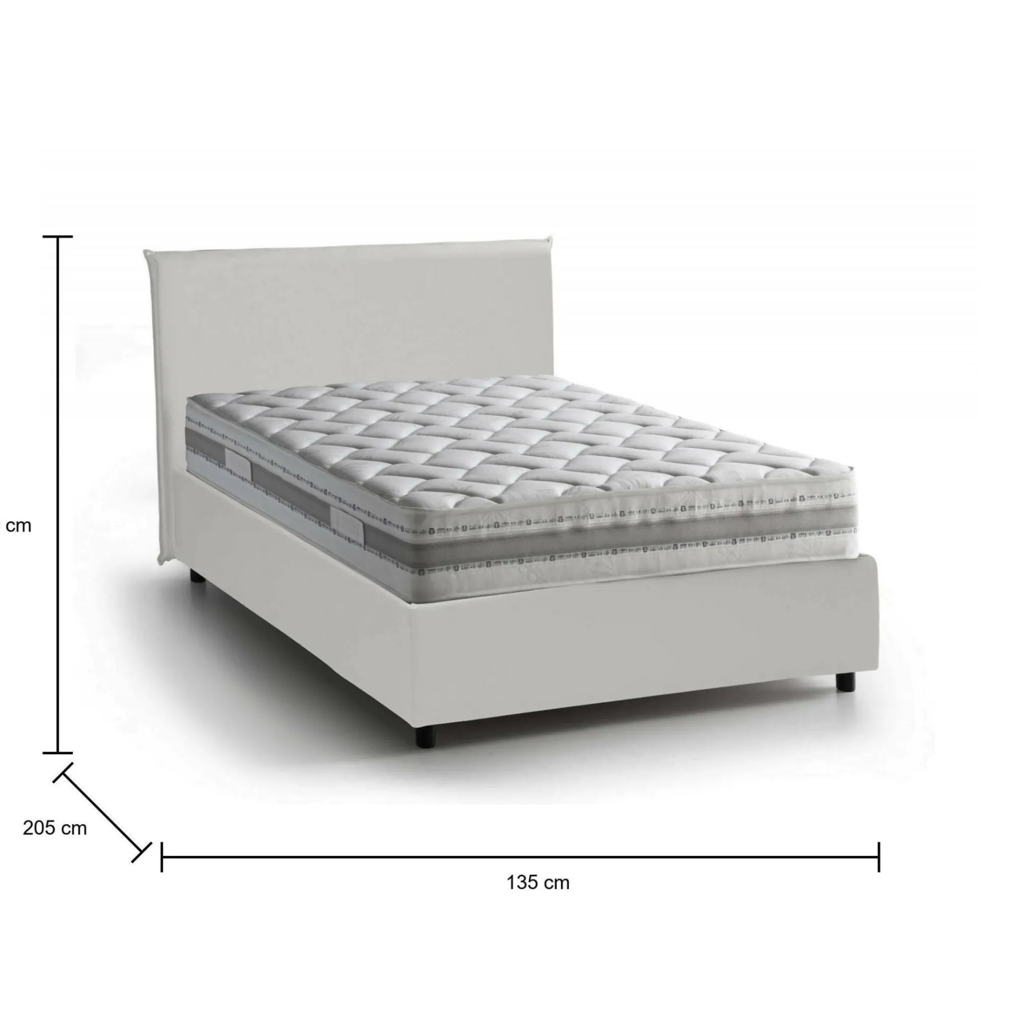 Letto piazza e mezza Ante, con materasso Cm 120x190 incluso,<Dmora Sale