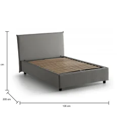Letto piazza e mezza Anyta, adatto per materasso Cm 120x190,<Dmora Discount
