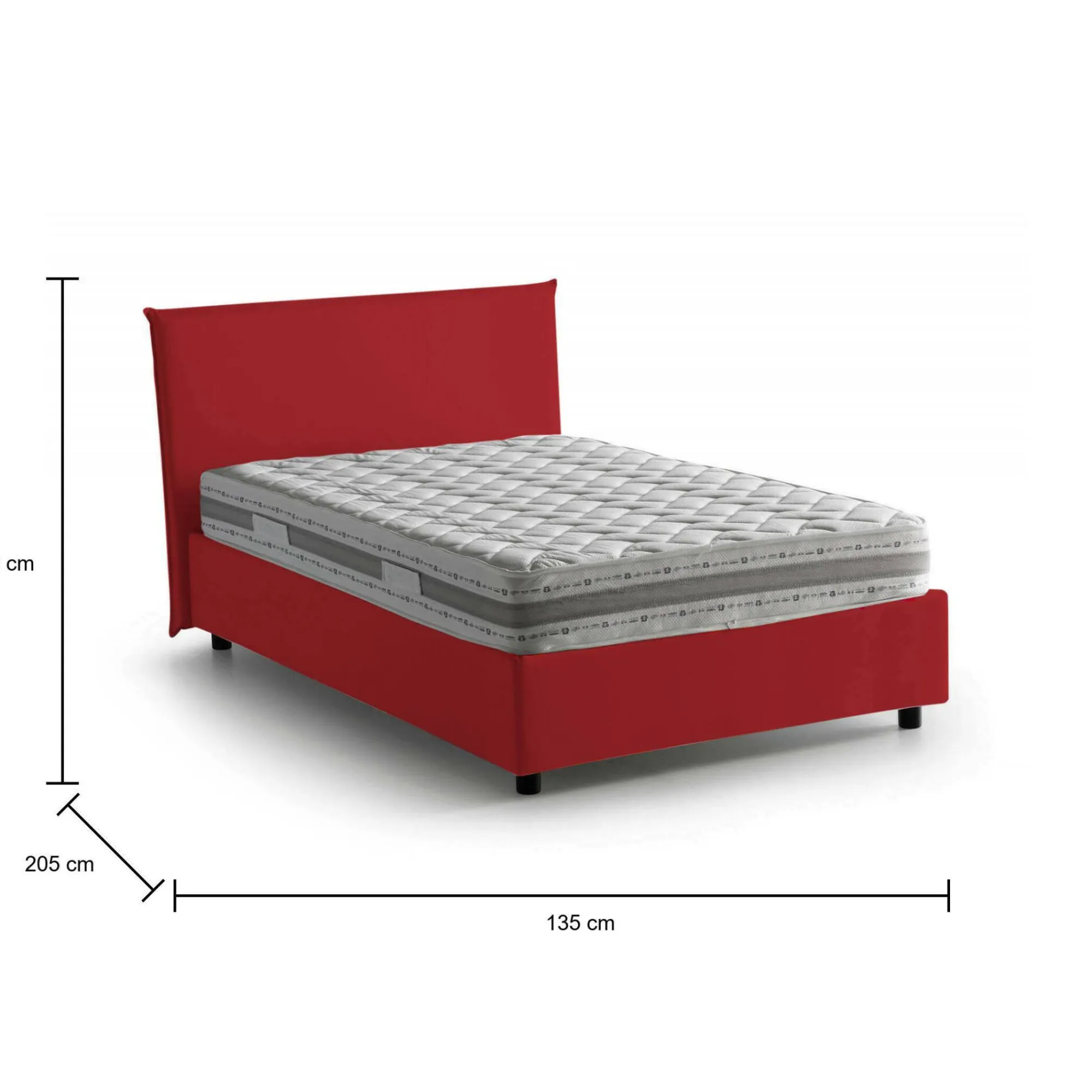 Letto piazza e mezza Anyta, adatto per materasso Cm 120x190,<Dmora Best Sale