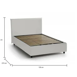 Letto piazza e mezza April, adatto per materasso Cm 120x200,<Dmora Best