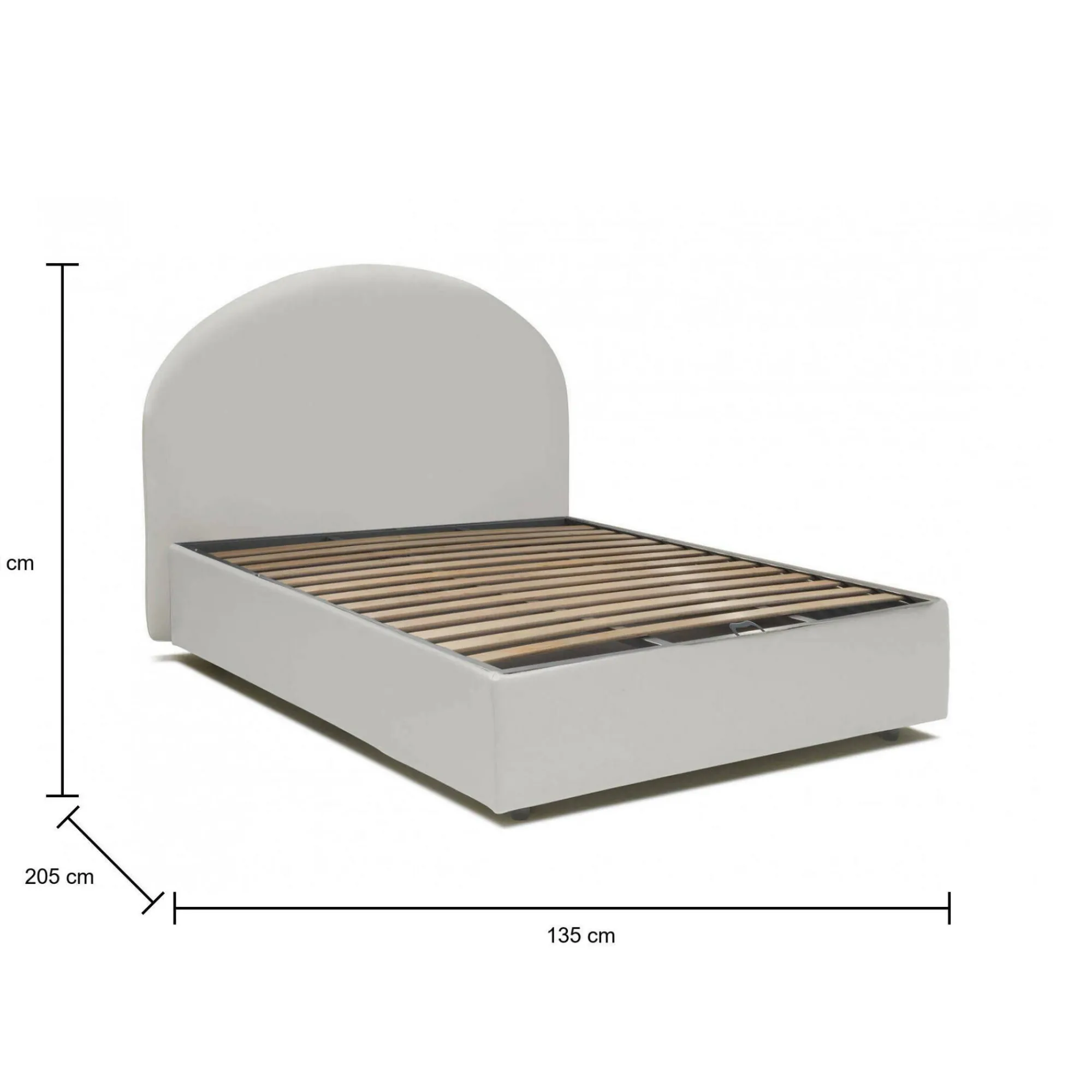 Letto piazza e mezza Aquanette, adatto per materasso Cm 120x190,<Dmora Best