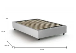 Letto piazza e mezza Ariba, adatto per materasso Cm 120x190,<Dmora Discount