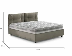 Letto piazza e mezza Arieta, con materasso Cm 120x190 incluso,<Dmora Fashion