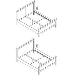 Letto piazza e mezza Armungia, 172x213 h110 cm,<Dmora Clearance