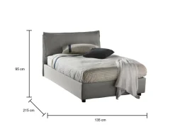 Letto piazza e mezza Arnaldo, adatto per materasso Cm 120x200,<Dmora Shop