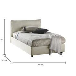 Letto piazza e mezza Arnaldo, adatto per materasso Cm 120x200,<Dmora New