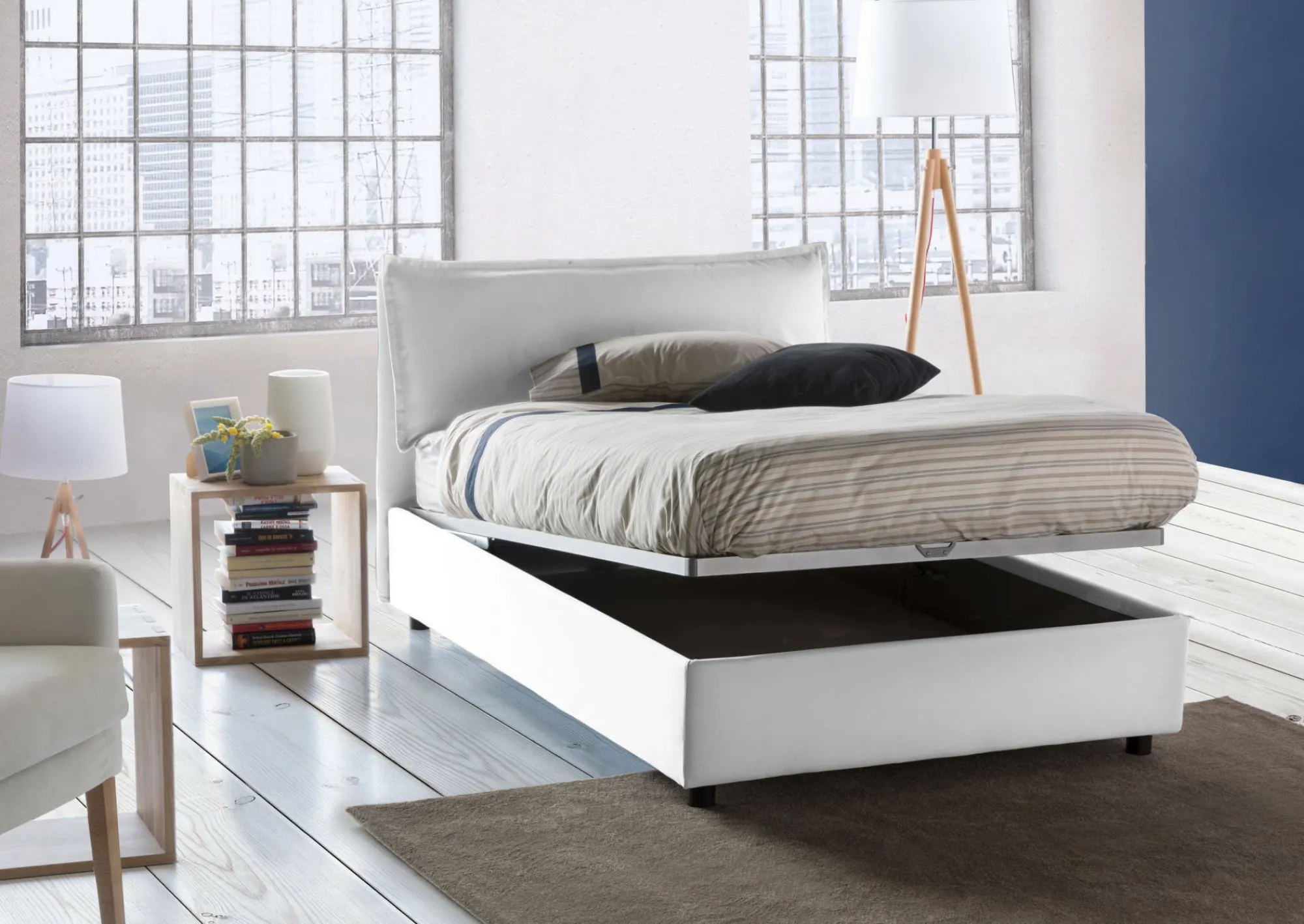 Letto piazza e mezza Arnaldo, adatto per materasso Cm 120x200,<Dmora Fashion