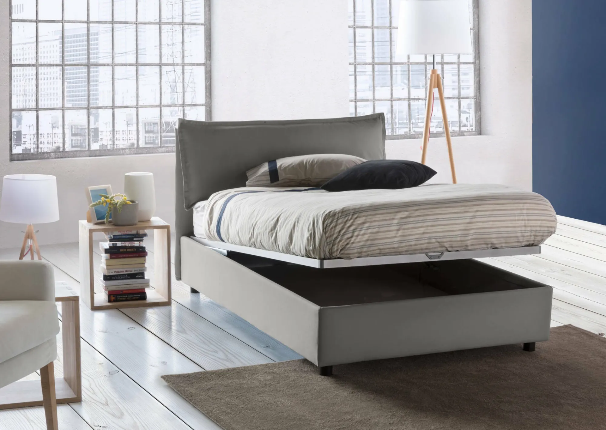 Letto piazza e mezza Arnaldo, adatto per materasso Cm 120x200,<Dmora Shop