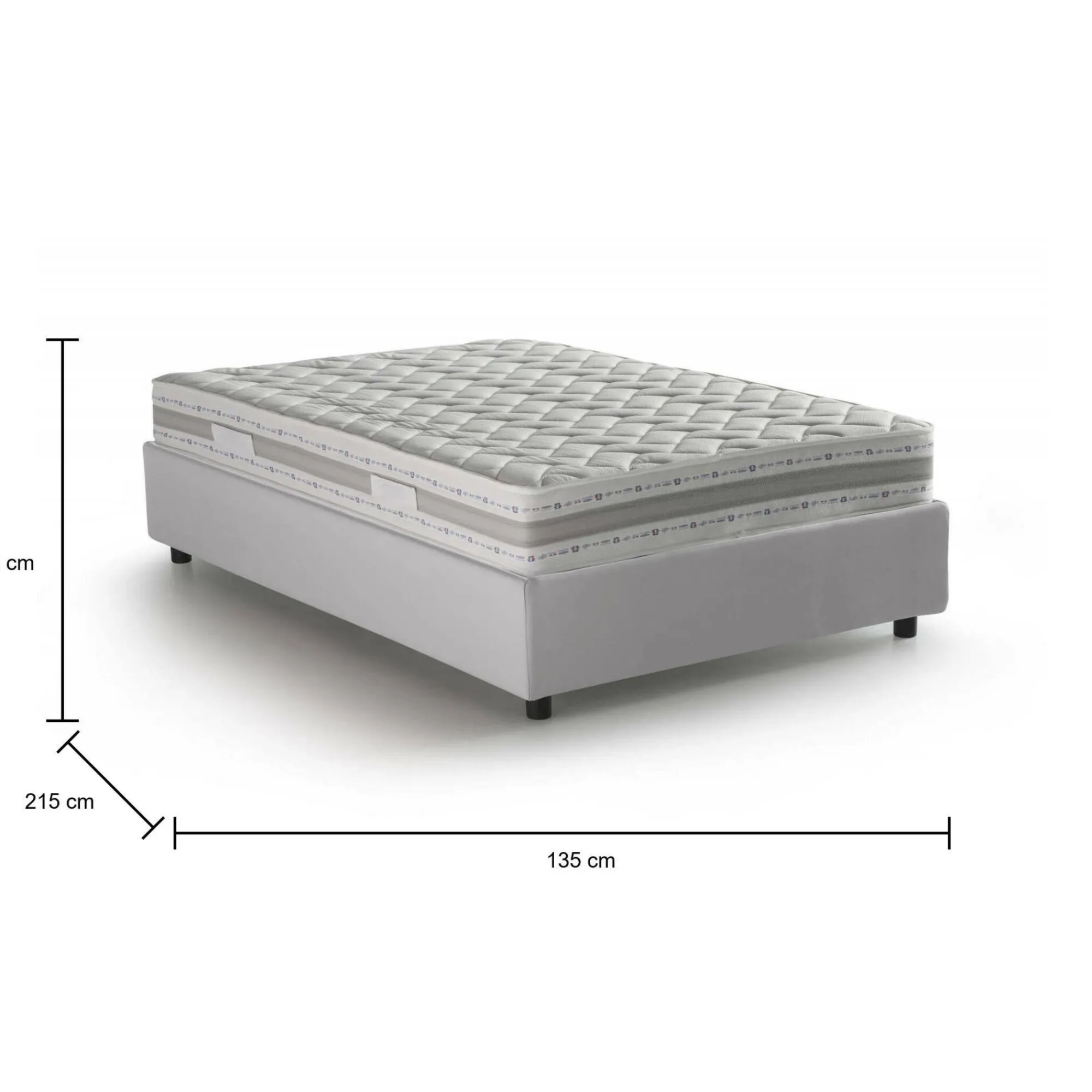 Letto piazza e mezza Arnoldi, con materasso Cm 120x200 incluso,<Dmora New