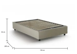 Letto piazza e mezza Asid, adatto per materasso Cm 120x190,<Dmora Shop
