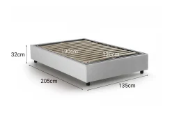 Letto piazza e mezza Asid, adatto per materasso Cm 120x190,<Dmora New