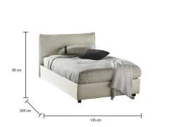Letto piazza e mezza Asso, adatto per materasso Cm 120x190,<Dmora Flash Sale