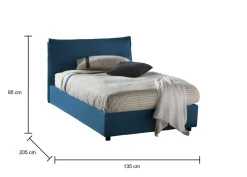 Letto piazza e mezza Asso, adatto per materasso Cm 120x190,<Dmora Best