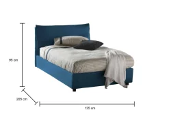 Letto piazza e mezza Attinia, con materasso Cm 120x190 incluso,<Dmora Outlet