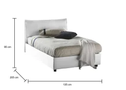 Letto piazza e mezza Attinia, con materasso Cm 120x190 incluso,<Dmora Cheap