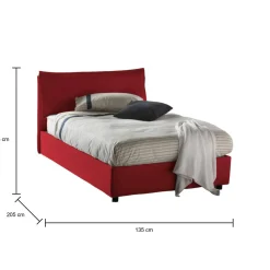 Letto piazza e mezza Attinia, con materasso Cm 120x190 incluso,<Dmora Fashion