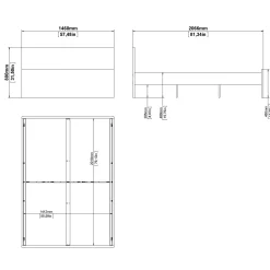 Letto piazza e mezza Bora, 146x207 h80 cm, Bianco<Dmora Fashion