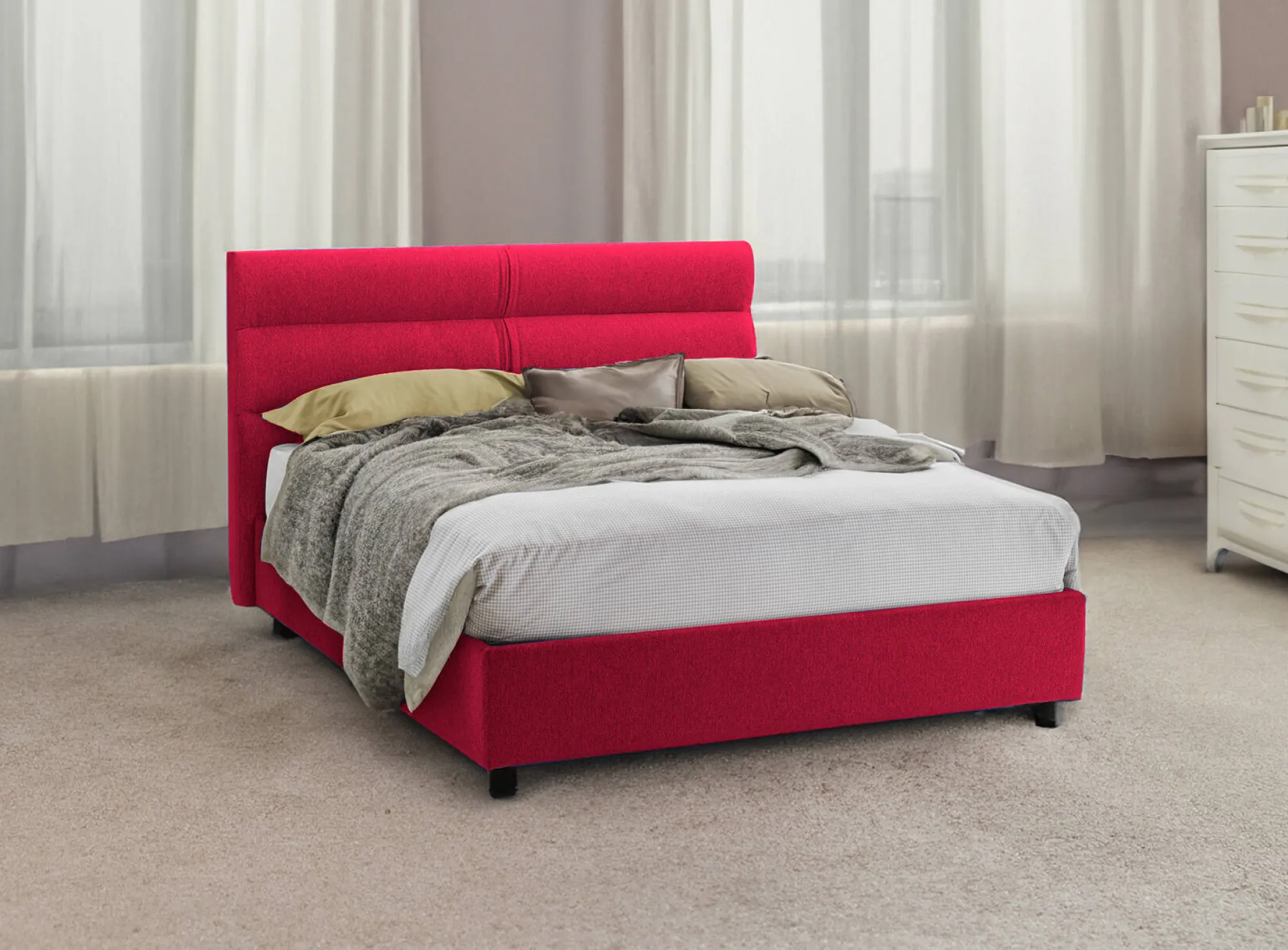 Letto piazza e mezza Brinzio, Con materasso Cm 120x200 incluso,<Dmora Store
