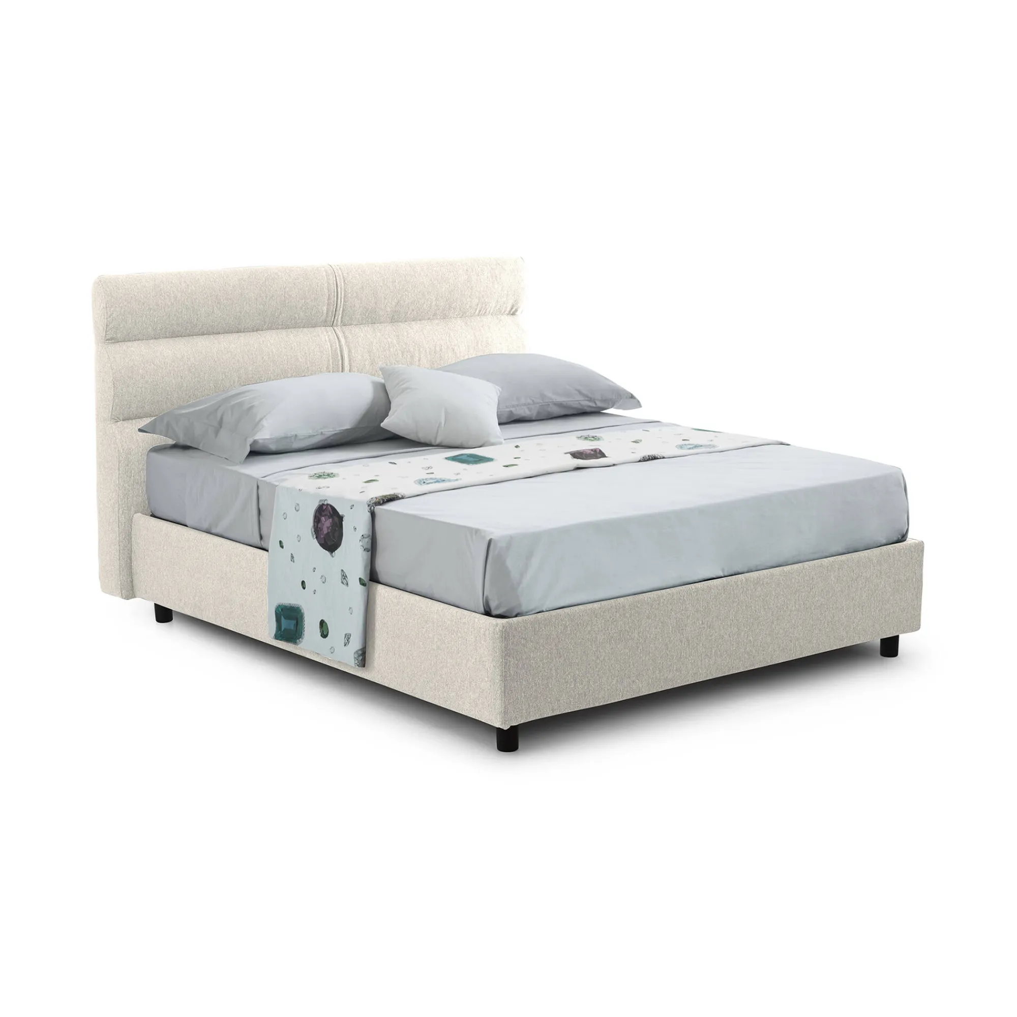 Letto piazza e mezza Briosco, Con materasso Cm 120x190 incluso,<Dmora Hot