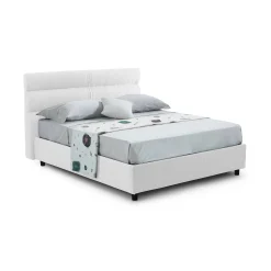 Letto piazza e mezza Briosco, Con materasso Cm 120x190 incluso,<Dmora Sale
