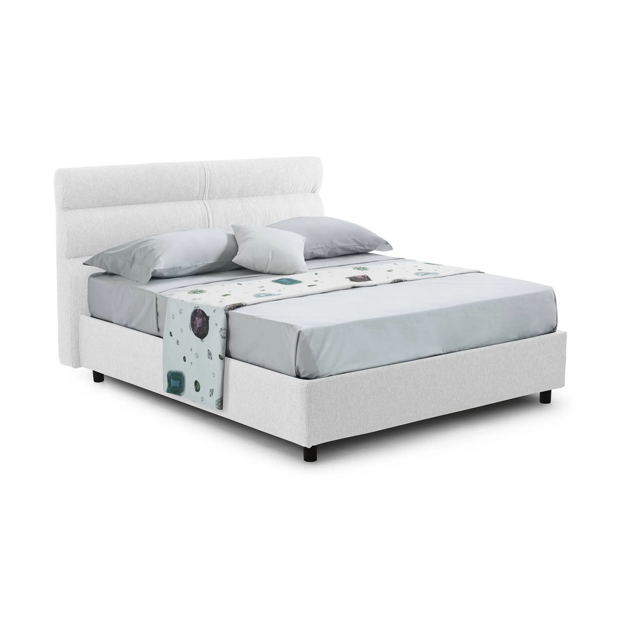 Letto piazza e mezza Briosco, Con materasso Cm 120x190 incluso,<Dmora Sale