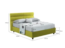 Letto piazza e mezza Briosco, Con materasso Cm 120x190 incluso,<Dmora Cheap