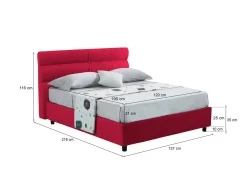 Letto piazza e mezza Briosco, Con materasso Cm 120x190 incluso,<Dmora Clearance