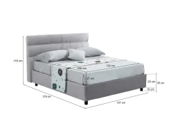 Letto piazza e mezza Briosco, Con materasso Cm 120x190 incluso,<Dmora Discount